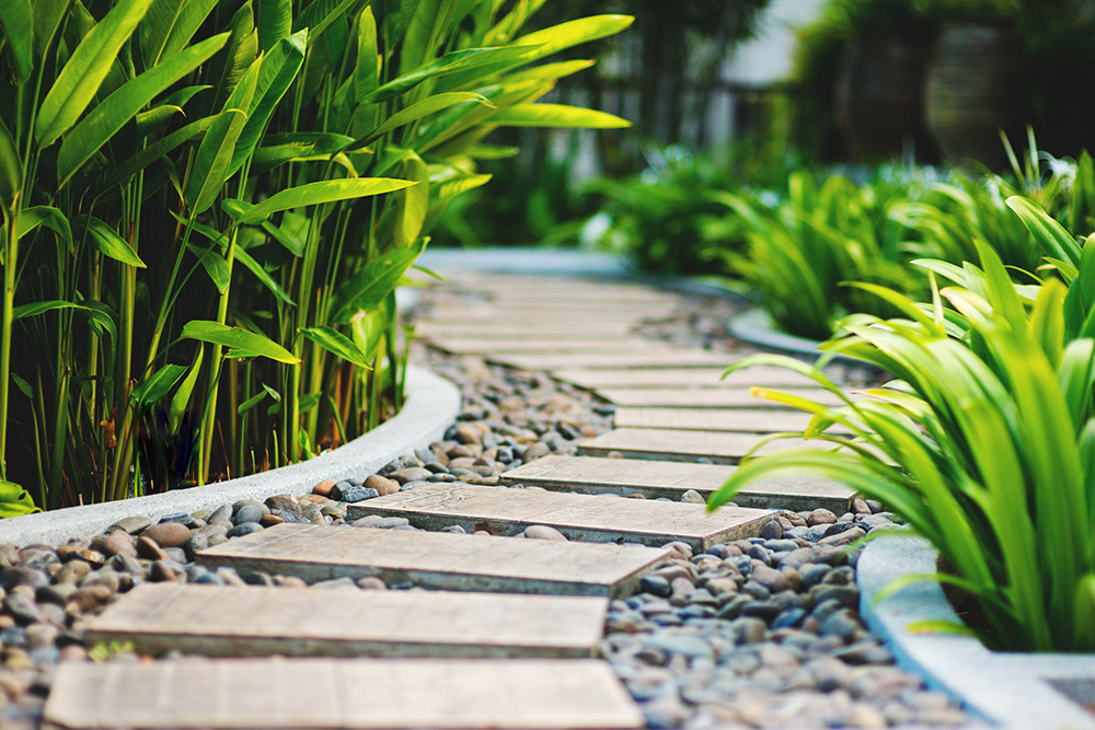 Allée de jardin gravillonnée